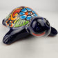 Talavera-Style Ceramic Turtle Figurine 8.5" – Mexican Folk Art Décor