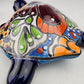 Blue Mexican Ceramic Turtle Figurine 9.5" – Talavera-Style Folk Art Décor
