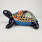 Blue Ceramic Turtle Figurine 11" – Talavera-Style Mexican Folk Art