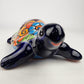 Blue Ceramic Turtle Figurine 11" – Talavera-Style Mexican Folk Art