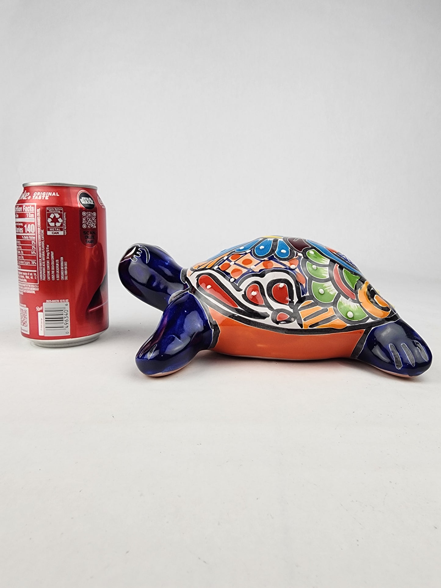 Talavera-Style Ceramic Turtle Figurine 8.5" – Mexican Folk Art Décor
