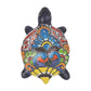 Deep Blue Talavera-Style Turtle Figurine 9.5" – Mexican Folk Art Décor