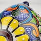 Deep Blue Talavera-Style Turtle Figurine 9.5" – Mexican Folk Art Décor