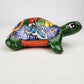 Green Talavera Turtle Figurine 8.5" – Mexican Ceramic Folk Art Décor