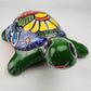 Green Talavera Turtle Figurine 8.5" – Mexican Ceramic Folk Art Décor
