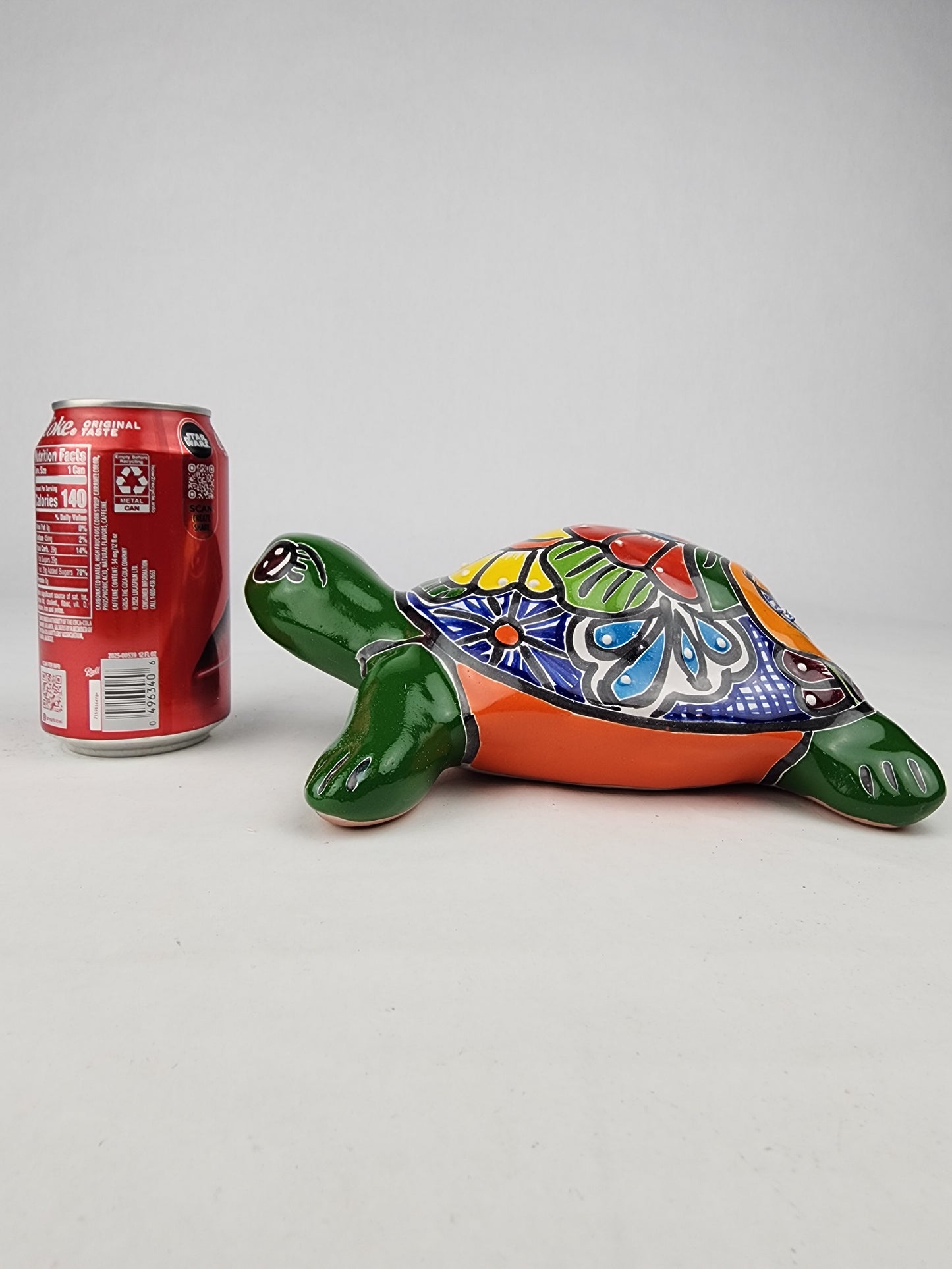 Green Talavera Turtle Figurine 8.5" – Mexican Ceramic Folk Art Décor