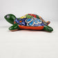 Green Talavera-Style Turtle Figurine 9.5" – Mexican Ceramic Patio Décor