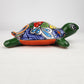 Green Talavera-Style Turtle Figurine 9.5" – Mexican Ceramic Patio Décor