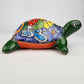 Green Talavera-Style Turtle Figurine 11" – Mexican Ceramic Patio Décor