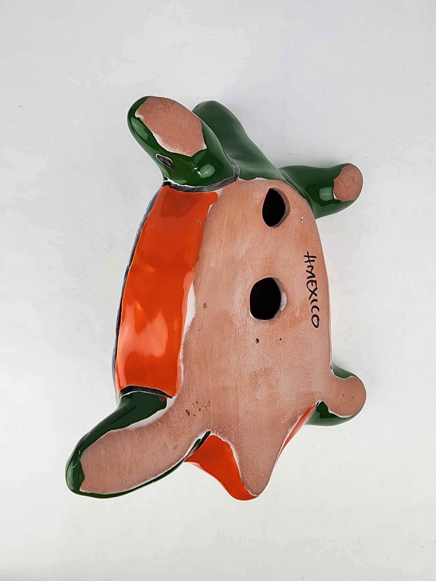 Green Talavera-Style Turtle Figurine 11" – Mexican Ceramic Patio Décor