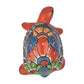 Red Orange Talavera-Style Turtle Figurine 8.5" – Mexican Folk Art Décor