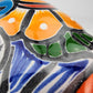 Red Orange Talavera-Style Turtle Figurine 8.5" – Mexican Folk Art Décor