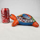 Red Orange Talavera-Style Turtle Figurine 8.5" – Mexican Folk Art Décor