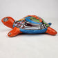 Red Orange Talavera-Style Turtle Figurine 9.5" – Mexican Folk Art Accent