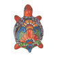 Red Orange Talavera-Style Turtle Figurine 9.5" – Mexican Folk Art Accent