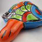 Red Orange Talavera-Style Turtle Figurine 9.5" – Mexican Folk Art Accent