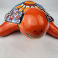 Red Orange Talavera-Style Turtle Figurine 9.5" – Mexican Folk Art Accent