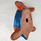 Red Orange Talavera-Style Turtle Figurine 11" – Mexican Folk Art Décor