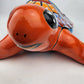 Red Orange Talavera-Style Turtle Figurine 11" – Mexican Folk Art Décor