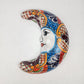 Blue Talavera Moon Wall Décor – Mexican Folk Art Accent