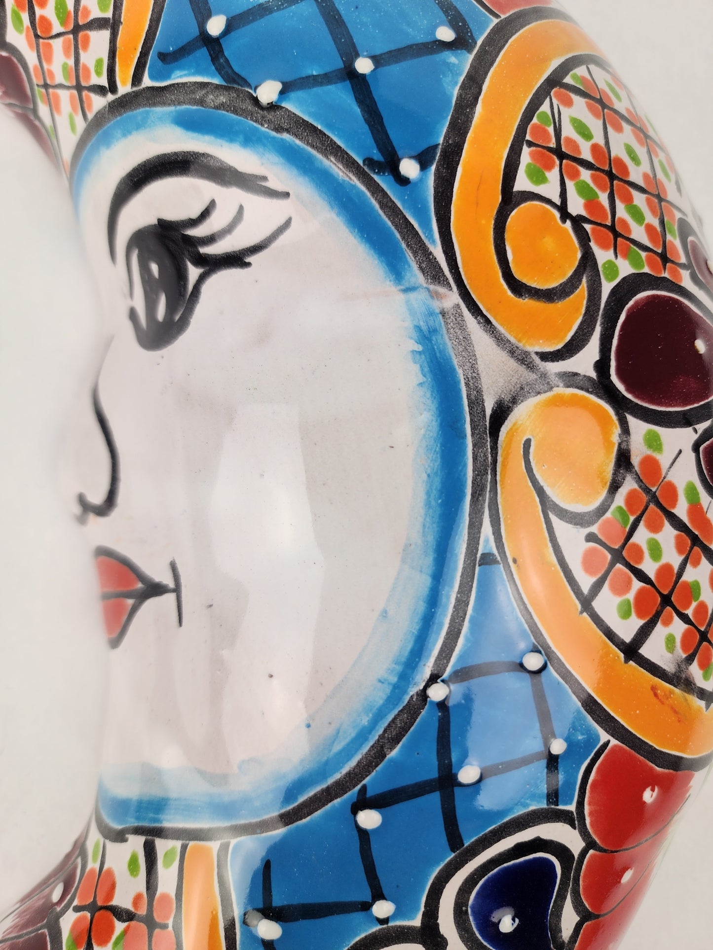 Blue Talavera Moon Wall Décor – Mexican Folk Art Accent
