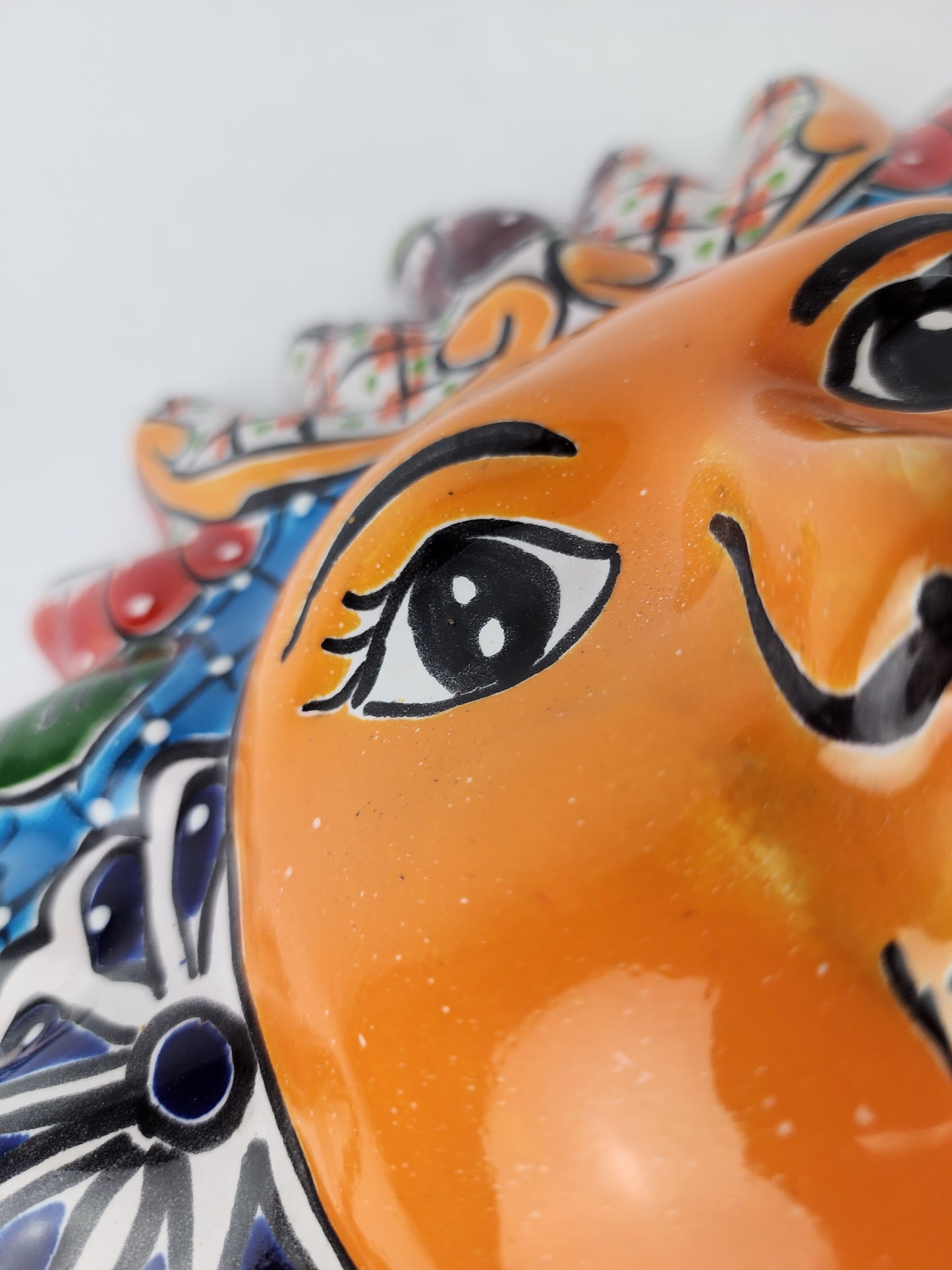 Blue Talavera Sun Wall Décor – Mexican Folk Art Accent