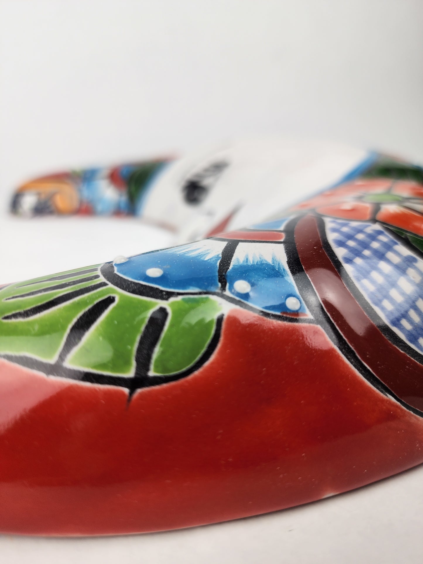 Red Talavera Moon Wall Décor – Mexican Folk Art Accent