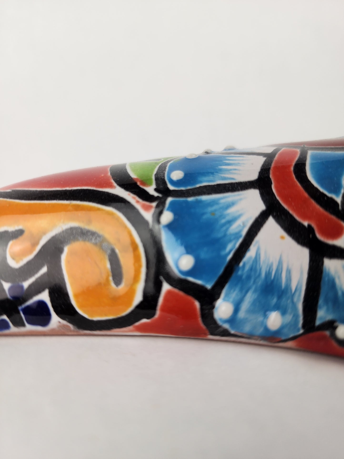 Red Talavera Moon Wall Décor – Mexican Folk Art Accent
