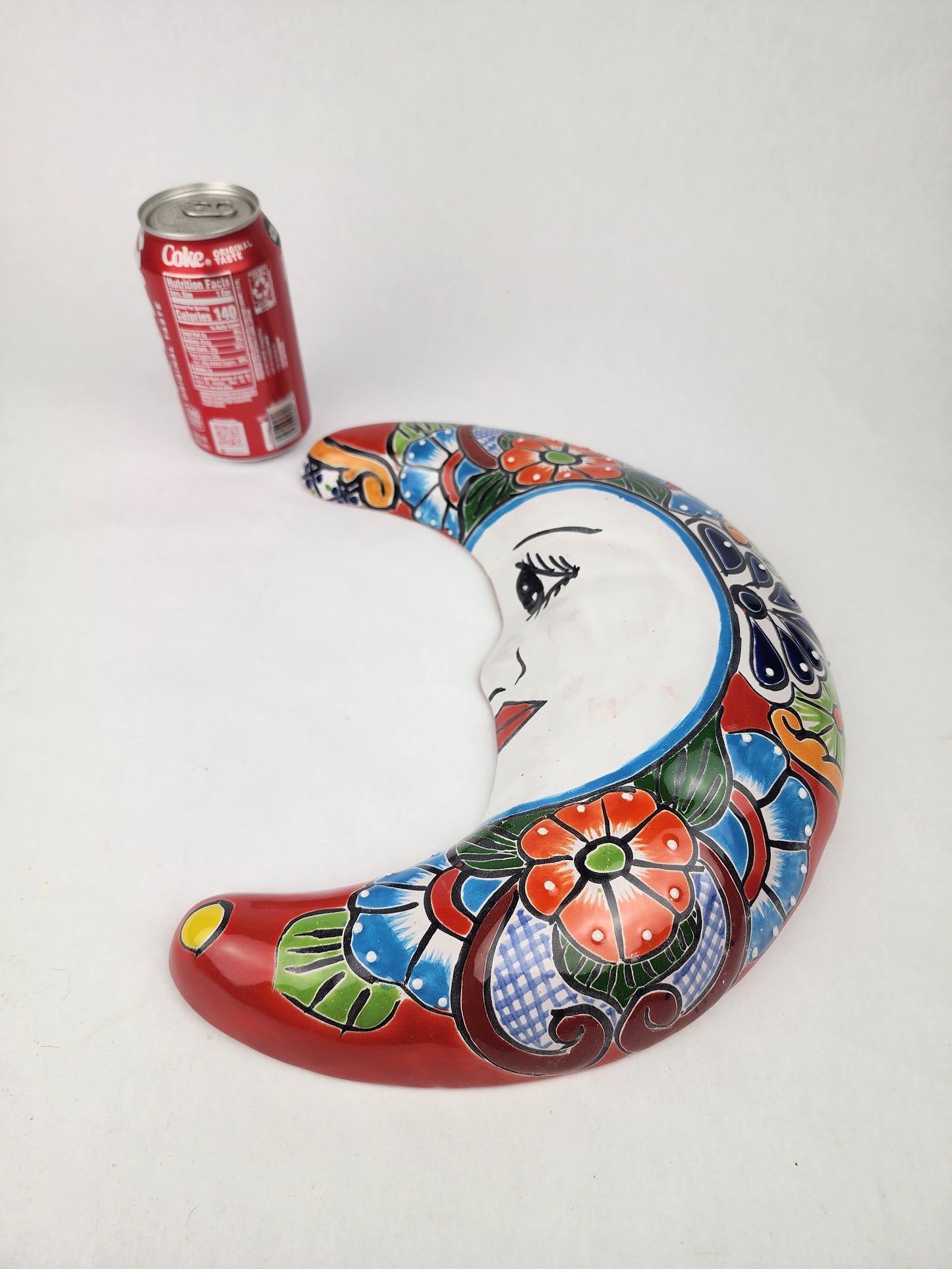 Red Talavera Moon Wall Décor – Mexican Folk Art Accent