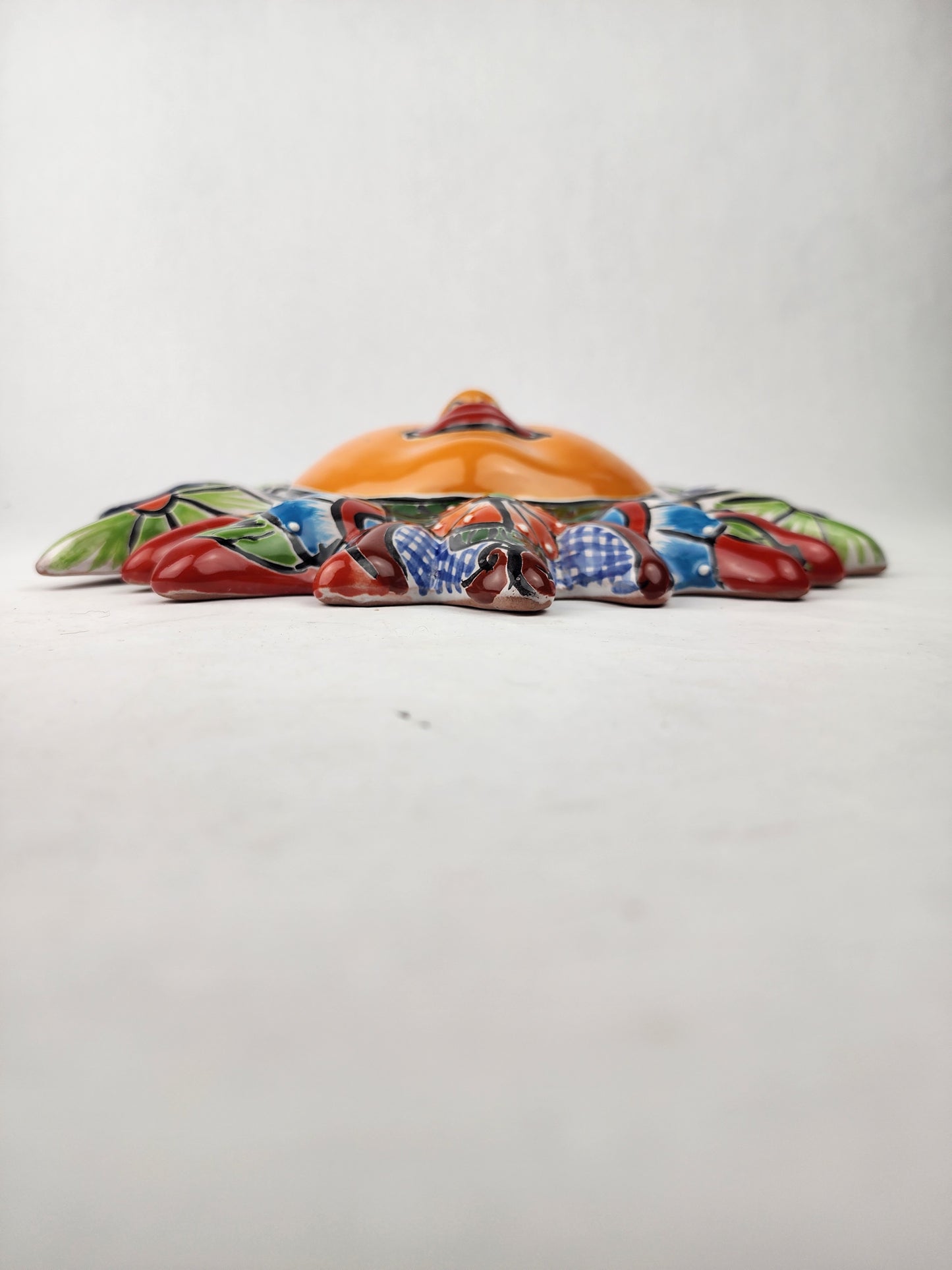 Red Talavera Sun Wall Décor – Mexican Folk Art Accent