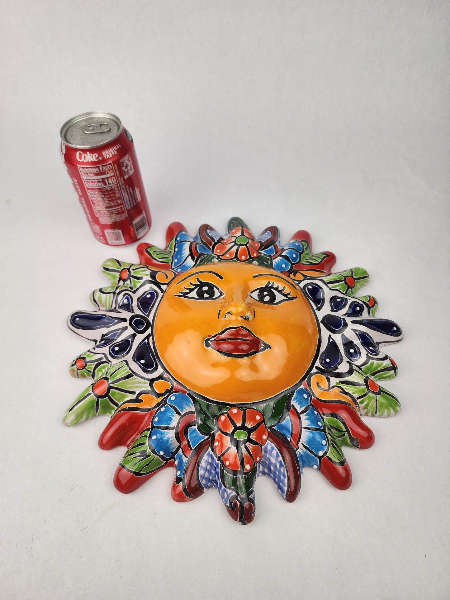 Red Talavera Sun Wall Décor – Mexican Folk Art Accent