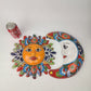 Red Talavera Sun & Moon Wall Décor Set – Mexican Folk Art Collection