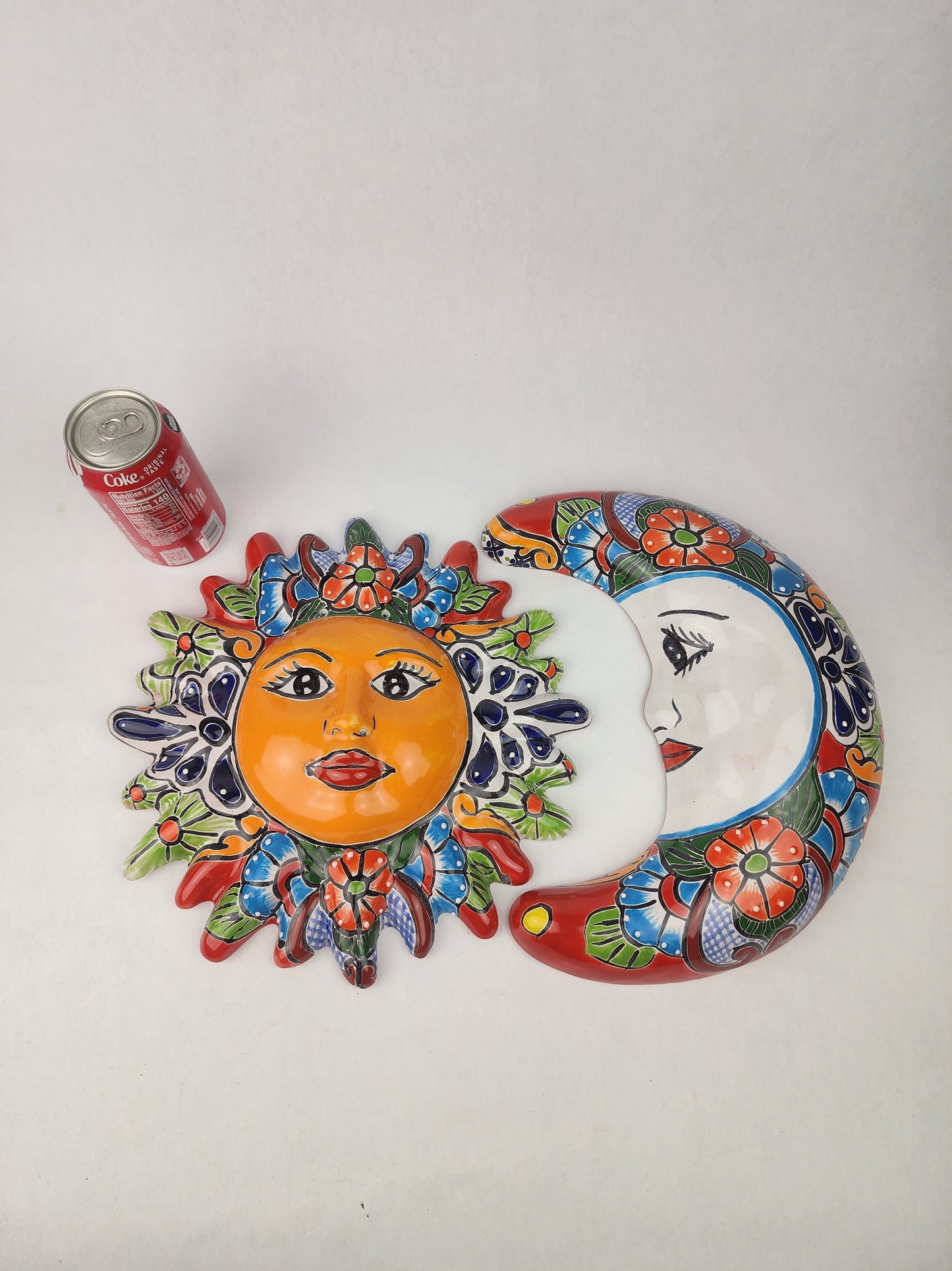 Red Talavera Sun & Moon Wall Décor Set – Mexican Folk Art Collection