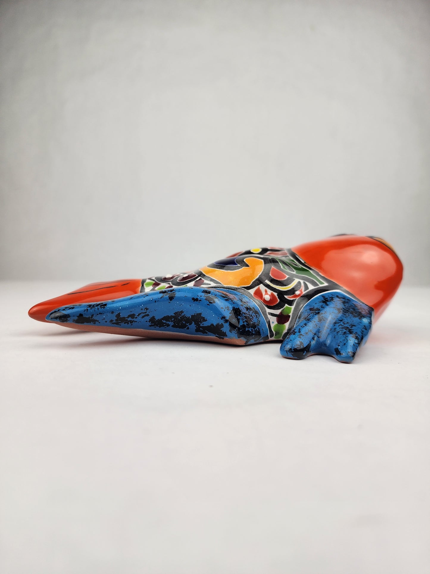 Blue & Orange Talavera-Style Fish Wall Décor 7.5" – Mexican Ceramic Folk Art