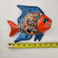 Blue & Orange Talavera-Style Fish Wall Décor 7.5" – Mexican Ceramic Folk Art