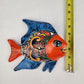Blue & Orange Talavera-Style Fish Wall Décor 7.5" – Mexican Ceramic Folk Art