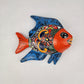 Blue & Orange Talavera-Style Fish Wall Décor 7.5" – Mexican Ceramic Folk Art