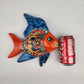 Blue & Orange Talavera-Style Fish Wall Décor 9.5" – Mexican Ceramic Folk Art