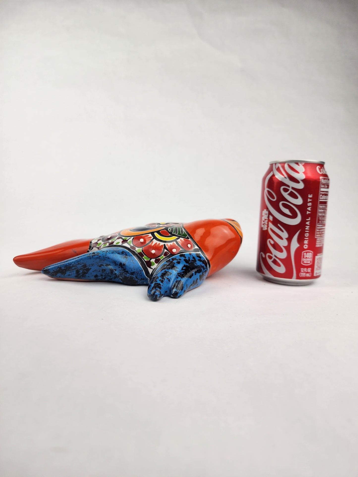 Blue & Orange Talavera-Style Fish Wall Décor 9.5" – Mexican Ceramic Folk Art