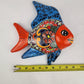 Blue & Orange Talavera-Style Fish Wall Décor 9.5" – Mexican Ceramic Folk Art