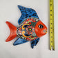 Blue & Orange Talavera-Style Fish Wall Décor 9.5" – Mexican Ceramic Folk Art
