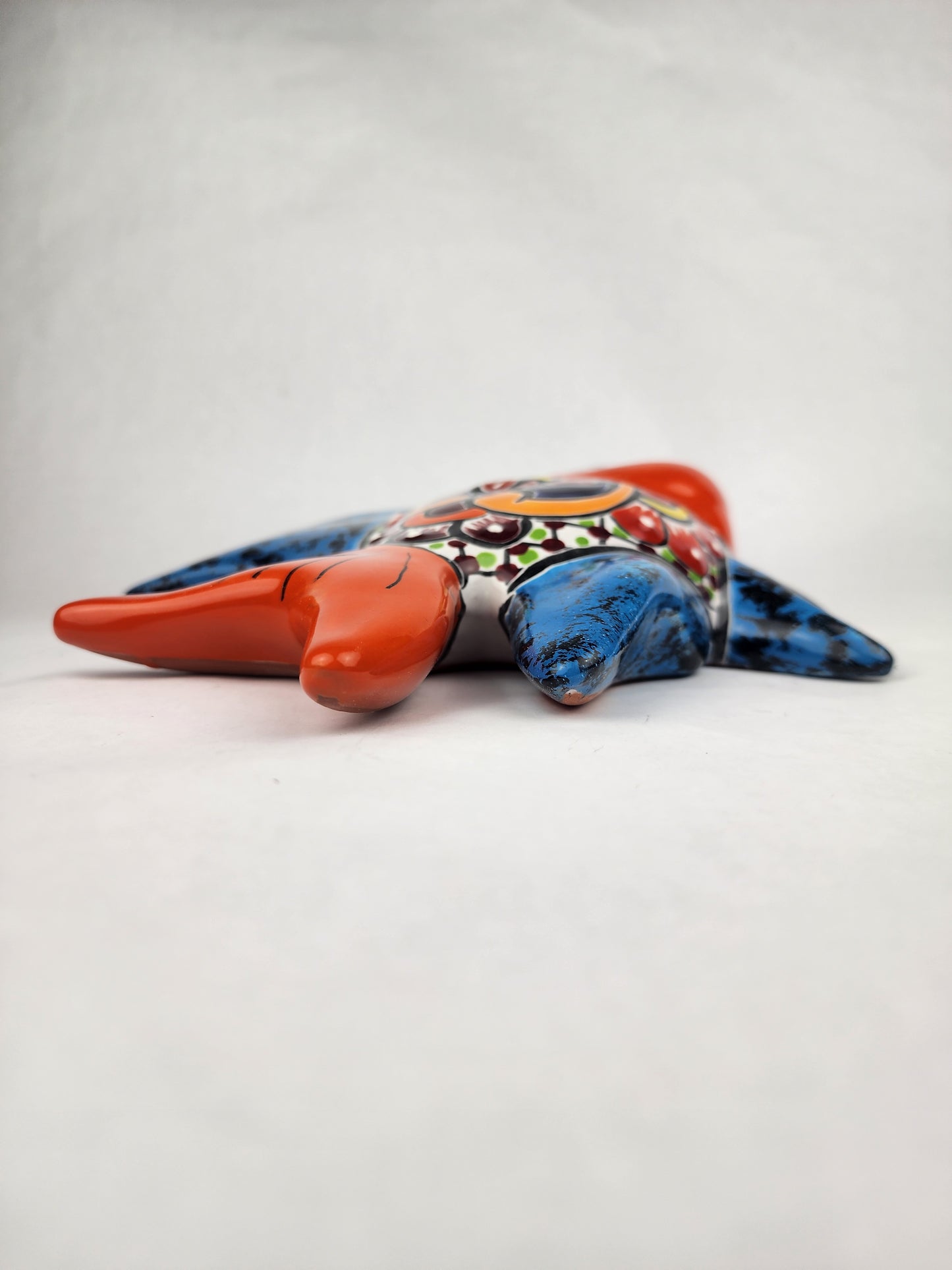 Blue & Orange Talavera-Style Fish Wall Décor 9.5" – Mexican Ceramic Folk Art