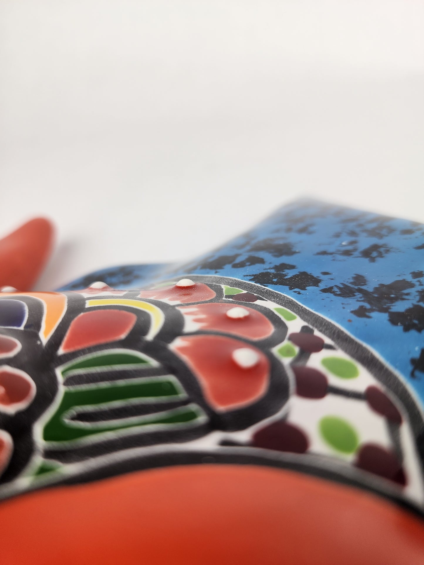 Blue & Orange Talavera-Style Fish Wall Décor 9.5" – Mexican Ceramic Folk Art