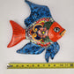 Blue Talavera-Style Fish Wall Décor 13" – Mexican Ceramic Folk Art