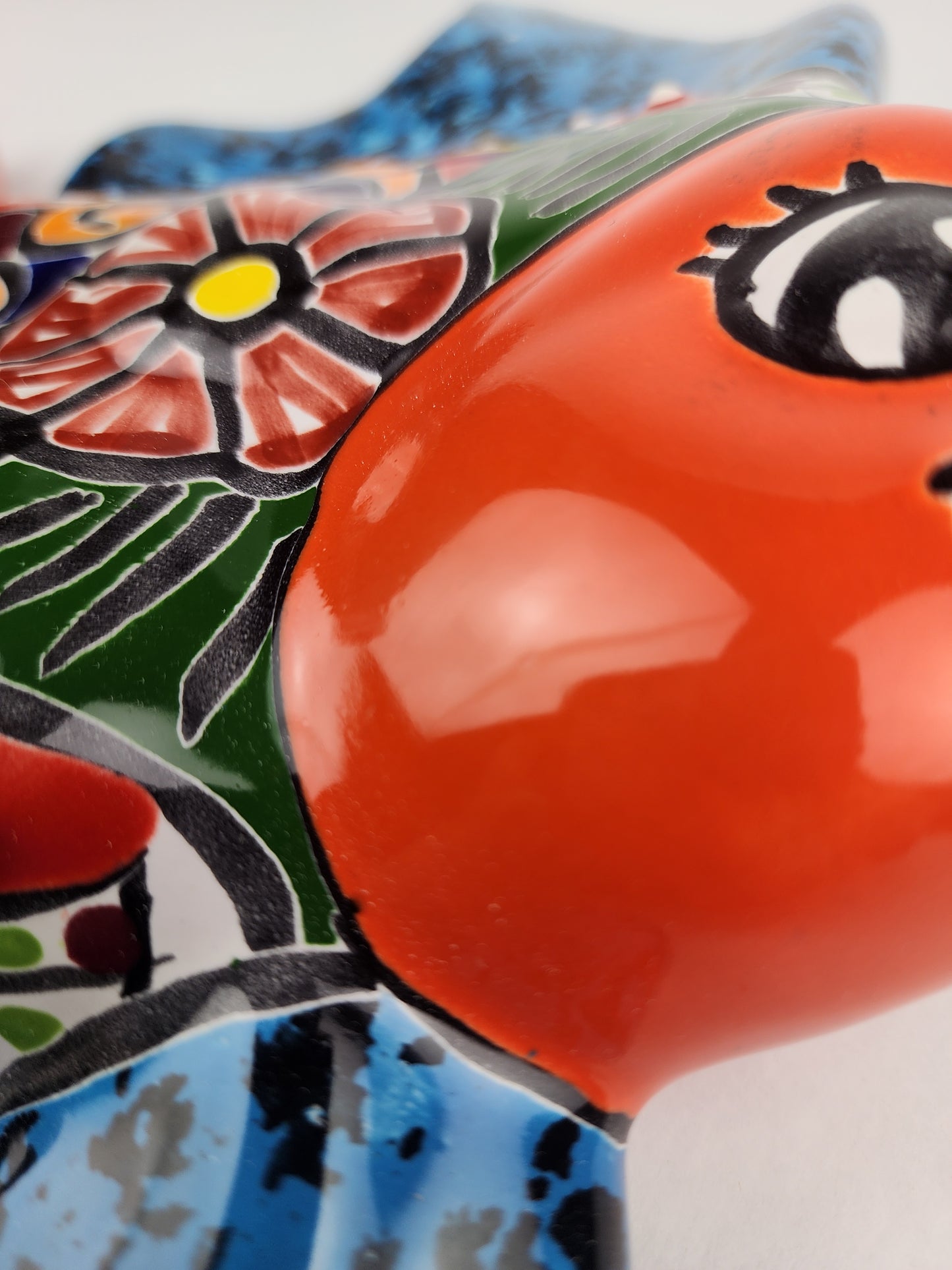 Blue Talavera-Style Fish Wall Décor 13" – Mexican Ceramic Folk Art