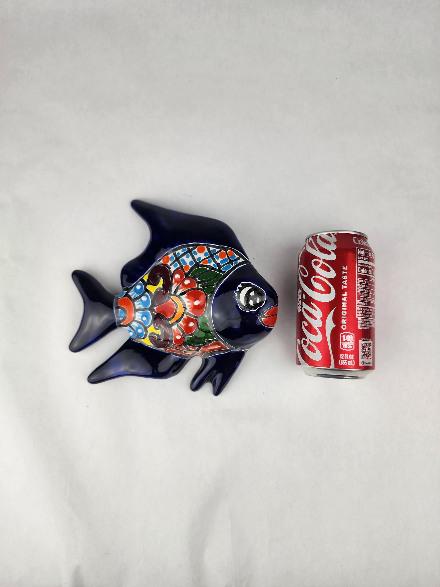 Blue Talavera-Style Fish Wall Décor 7.5" – Mexican Ceramic Folk Art