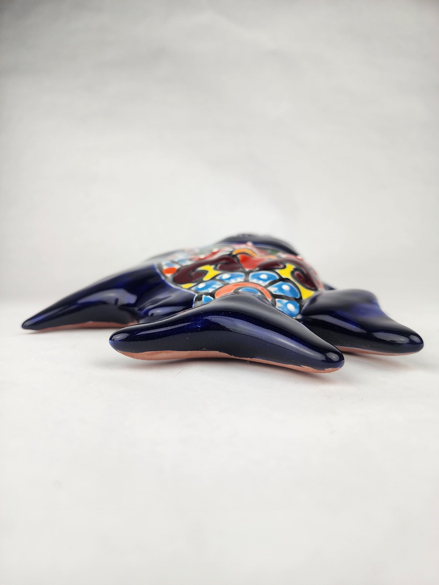 Blue Talavera-Style Fish Wall Décor 7.5" – Mexican Ceramic Folk Art