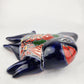 Navy Blue Talavera-Style Fish Wall Décor 9.5" – Mexican Ceramic Folk Art