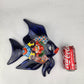 Navy Blue Talavera-Style Fish Wall Décor 13" – Handmade Mexican Ceramic Folk Art