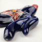 Navy Blue Talavera-Style Fish Wall Décor 13" – Handmade Mexican Ceramic Folk Art